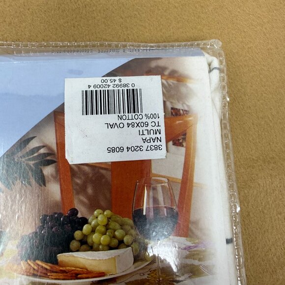 Wedgwood Grand Gourmet 60 X 84 Oval Tablecloth Table Linen Napa Grapevine Cotton - Picture 5 of 8